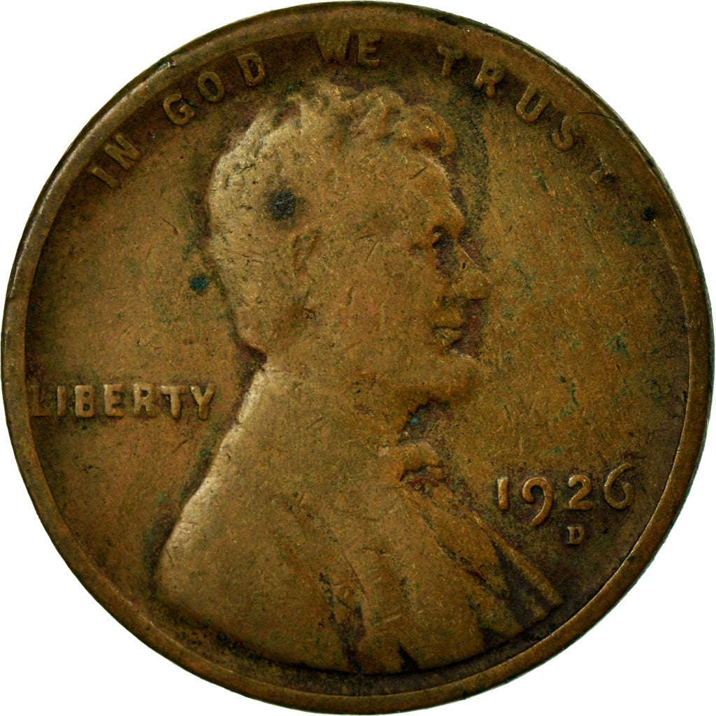 Coin, United States, Lincoln Cent, Cent, 1926, U.S. Mint, Denver, VF(20-25)