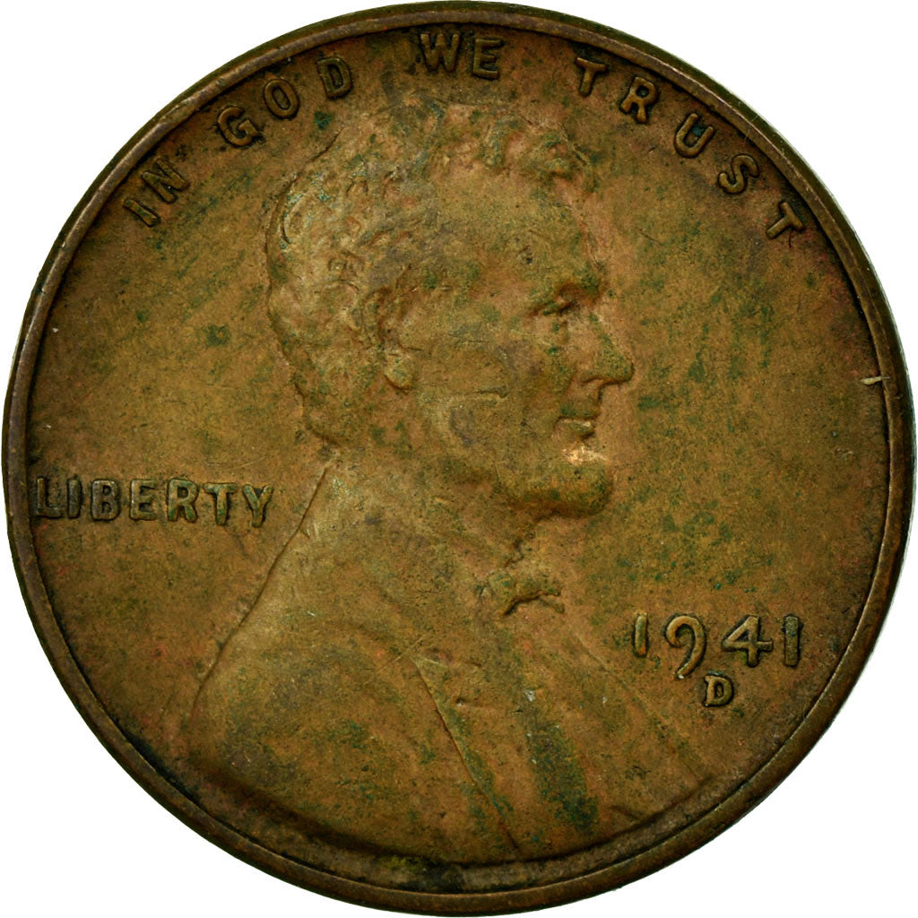Coin, United States, Lincoln Cent, Cent, 1941, U.S. Mint, Denver, VF(30-35)