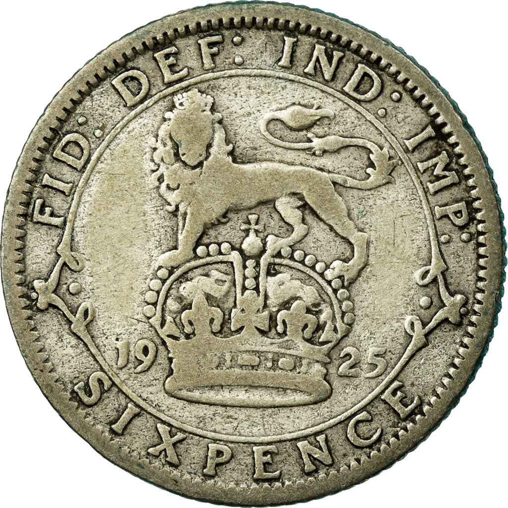 Coin, Great Britain, George V, 6 Pence, 1925, VF(20-25), Silver, KM:815a.1