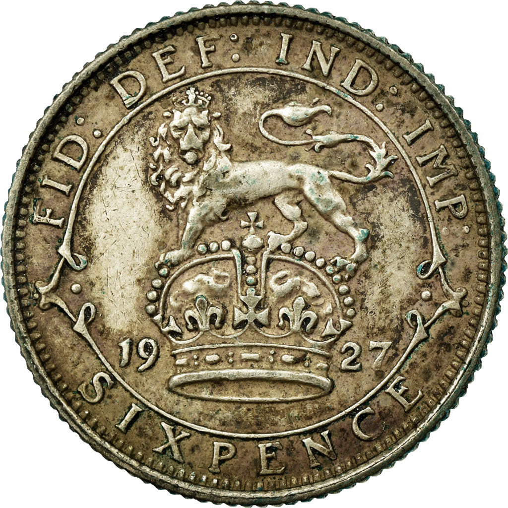 Coin, Great Britain, George V, 6 Pence, 1927, VF(30-35), Silver, KM:828