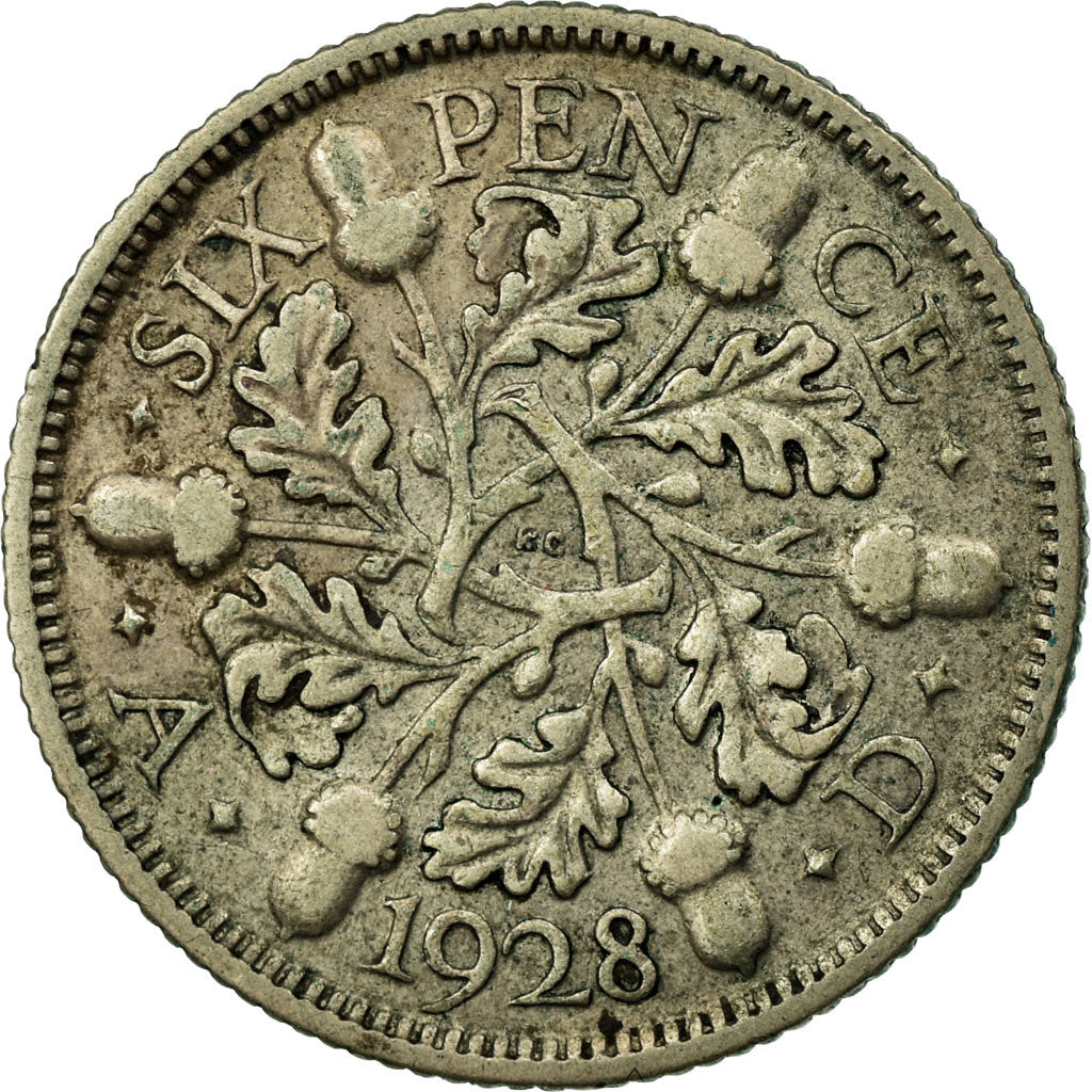 Coin, Great Britain, George V, 6 Pence, 1928, EF(40-45), Silver, KM:832