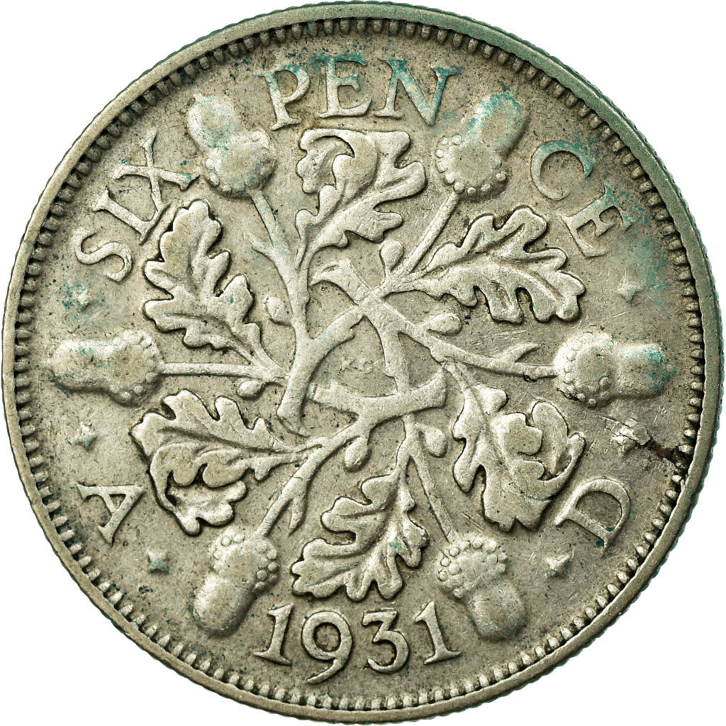 Coin, Great Britain, George V, 6 Pence, 1931, VF(30-35), Silver, KM:832