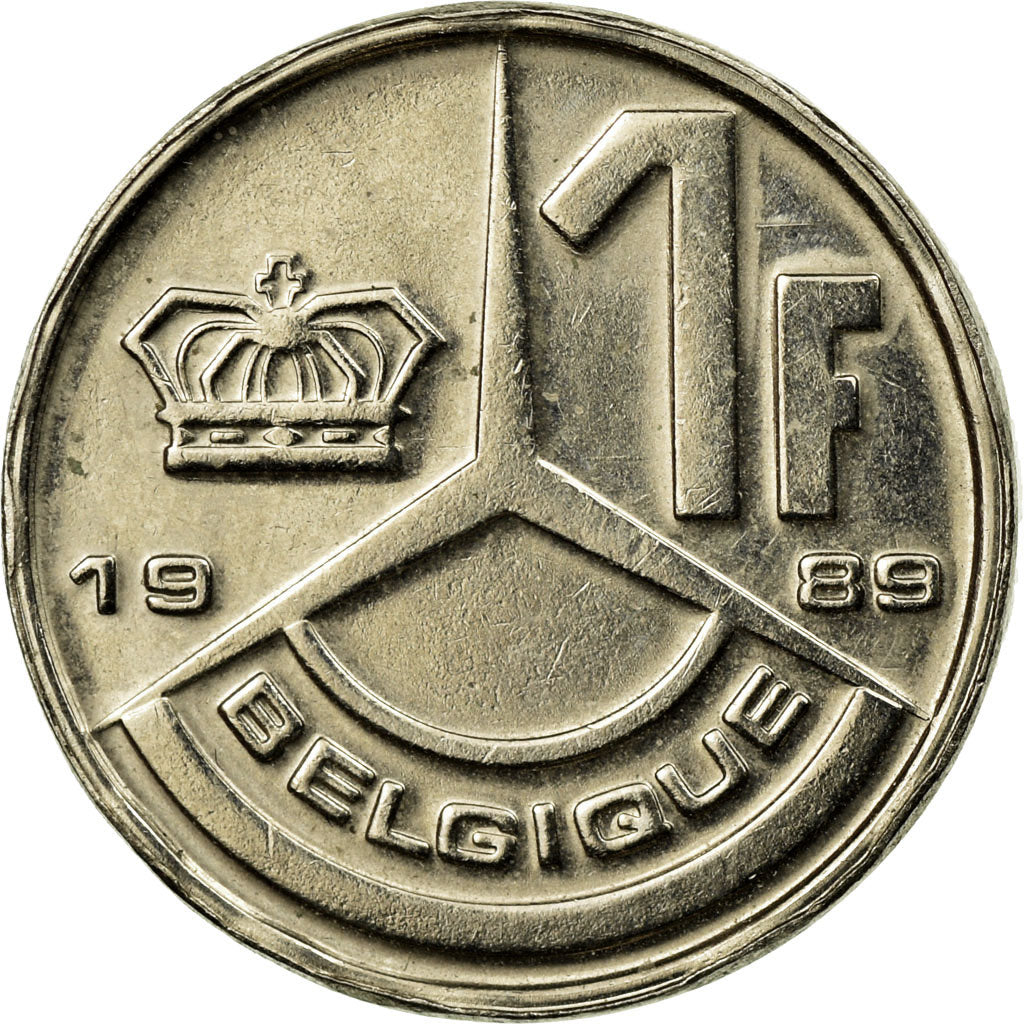 Coin, Belgium, Franc, 1989, Brussels, EF(40-45), Nickel Plated Iron, KM:170