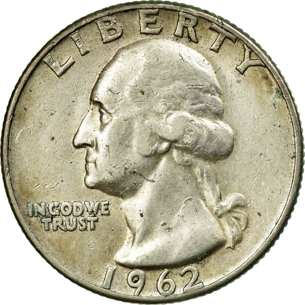 Coin, United States, Washington Quarter, Quarter, 1962, U.S. Mint, Philadelphia
