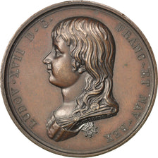 FRANCE, History, Louis XVIII, Medal, MS(60-62), Tiolier, Bronze, 40, 38.80