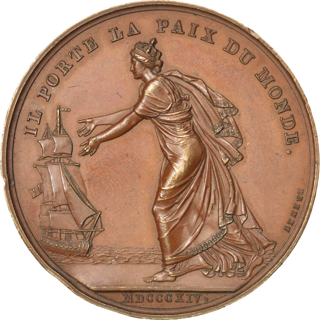Frankreich, Medal, Louis XVIII, Politics, Society, War, Andrieu, SS+, Bronze