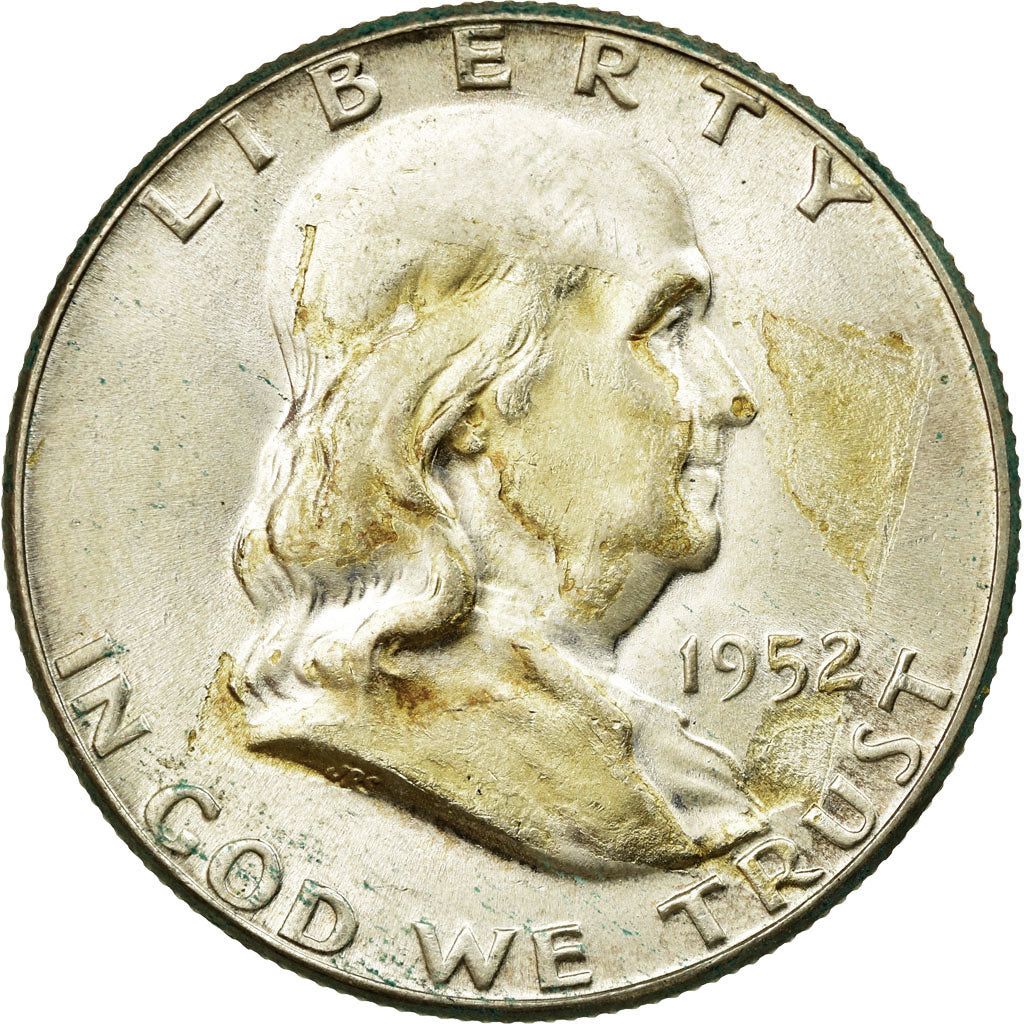 Coin, United States, Franklin Half Dollar, Half Dollar, 1952, U.S. Mint