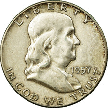 Coin, United States, Franklin Half Dollar, Half Dollar, 1957, U.S. Mint