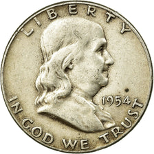 Coin, United States, Franklin Half Dollar, Half Dollar, 1954, U.S. Mint
