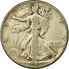 Coin, United States, Walking Liberty Half Dollar, Half Dollar, 1945, U.S. Mint