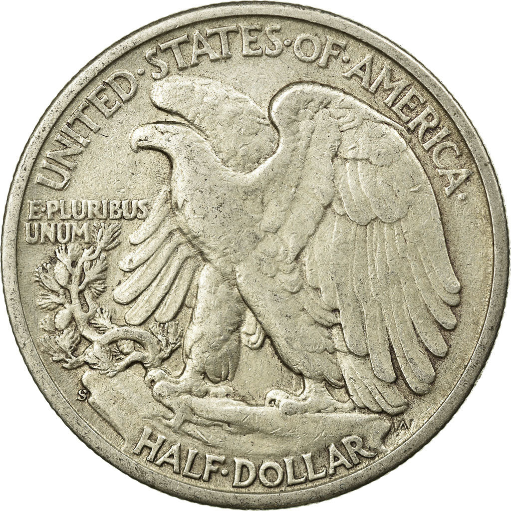 Coin, United States, Walking Liberty Half Dollar, Half Dollar, 1945, U.S. Mint