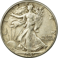 Coin, United States, Walking Liberty Half Dollar, Half Dollar, 1941, U.S. Mint