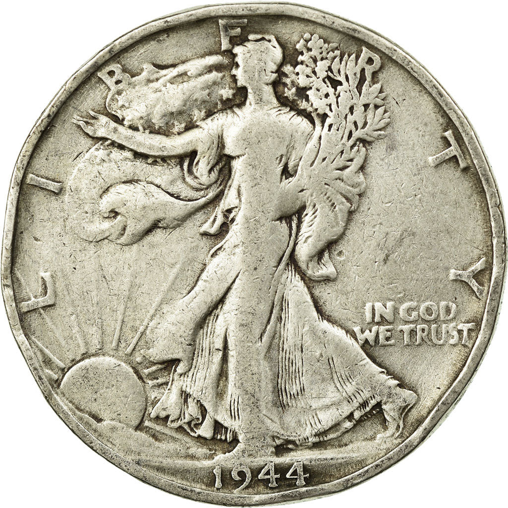 Coin, United States, Walking Liberty Half Dollar, Half Dollar, 1944, U.S. Mint