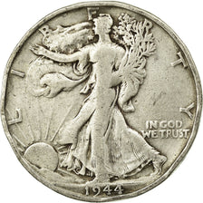 Coin, United States, Walking Liberty Half Dollar, Half Dollar, 1944, U.S. Mint