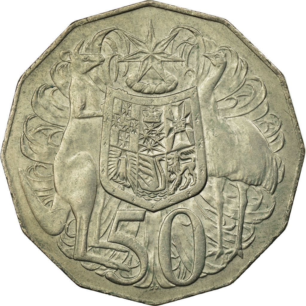 Coin, Australia, Elizabeth II, 50 Cents, 1969, EF(40-45), Copper-nickel, KM:68