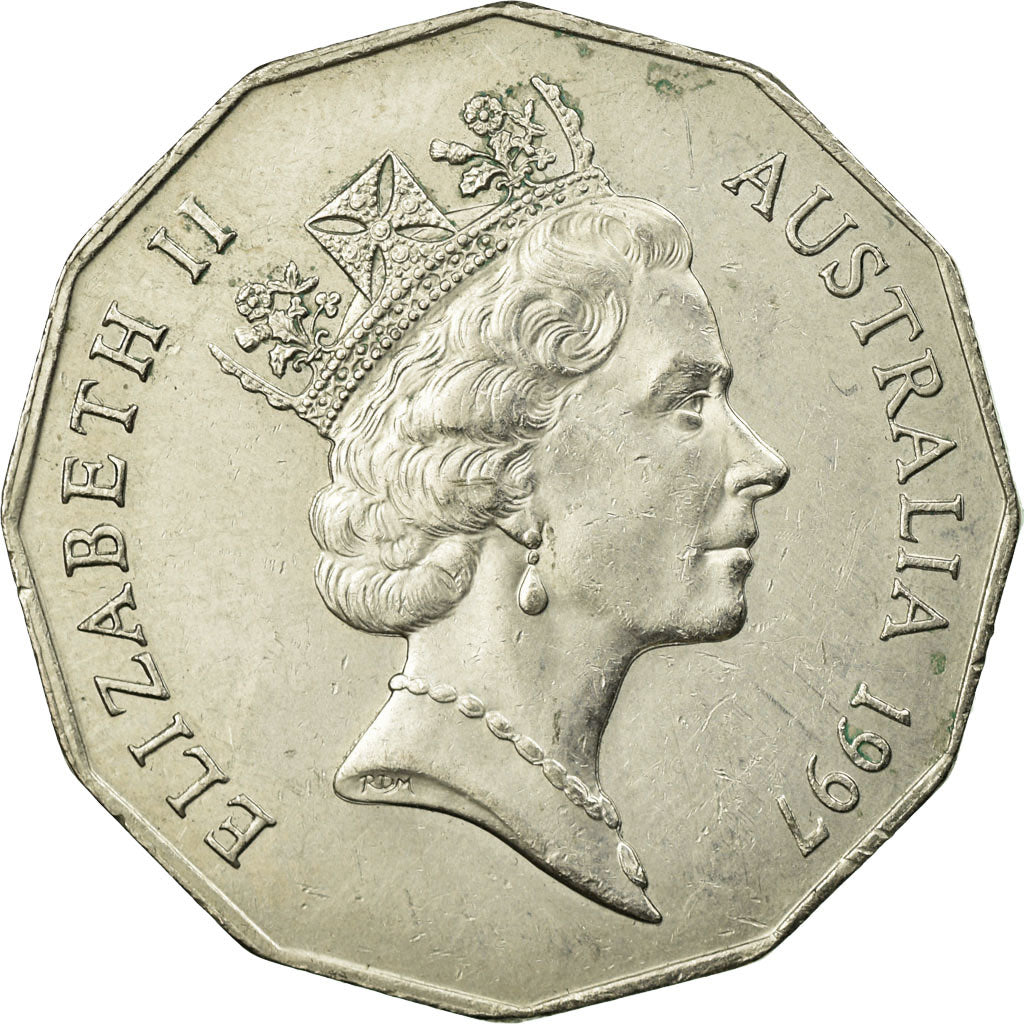 Moneta, Australia, Elizabeth II, 50 Cents, 1997, BB, Rame-nichel, KM:83