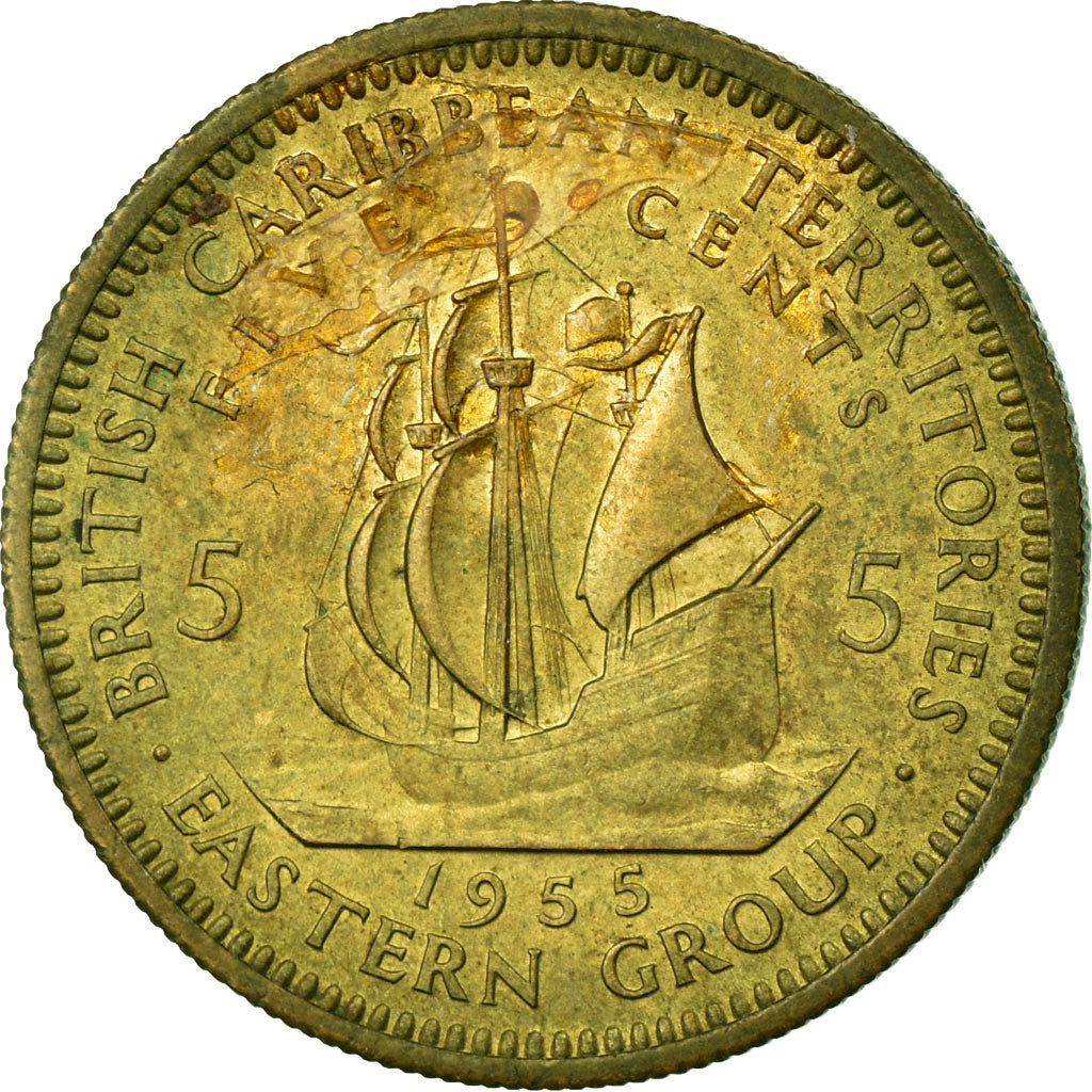 Coin, East Caribbean States, Elizabeth II, 5 Cents, 1955, EF(40-45)