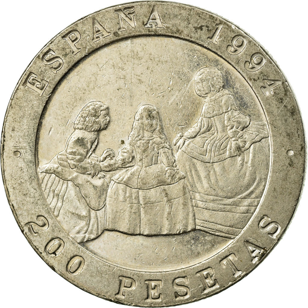 Coin, Spain, Juan Carlos I, 200 Pesetas, 1994, EF(40-45), Copper-nickel, KM:936