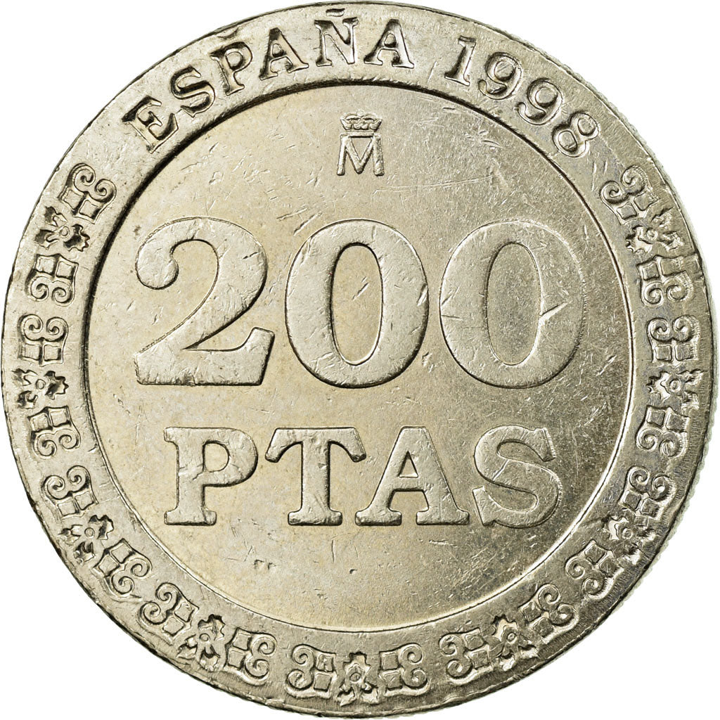 Moneda, España, Juan Carlos I, 200 Pesetas, 1998, MBC, Cobre - níquel, KM:992