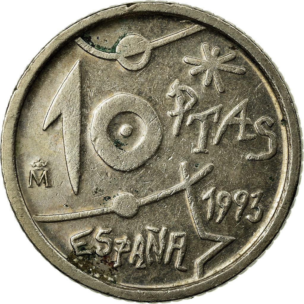 Moneda, España, Juan Carlos I, 10 Pesetas, 1993, MBC, Cobre - níquel, KM:918