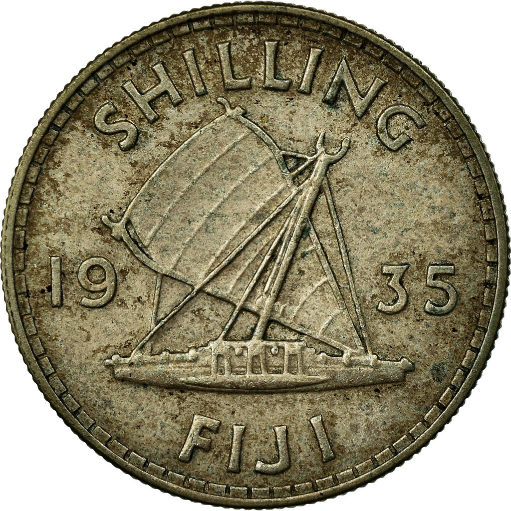 Coin, Fiji, George V, Shilling, 1935, EF(40-45), Silver, KM:4