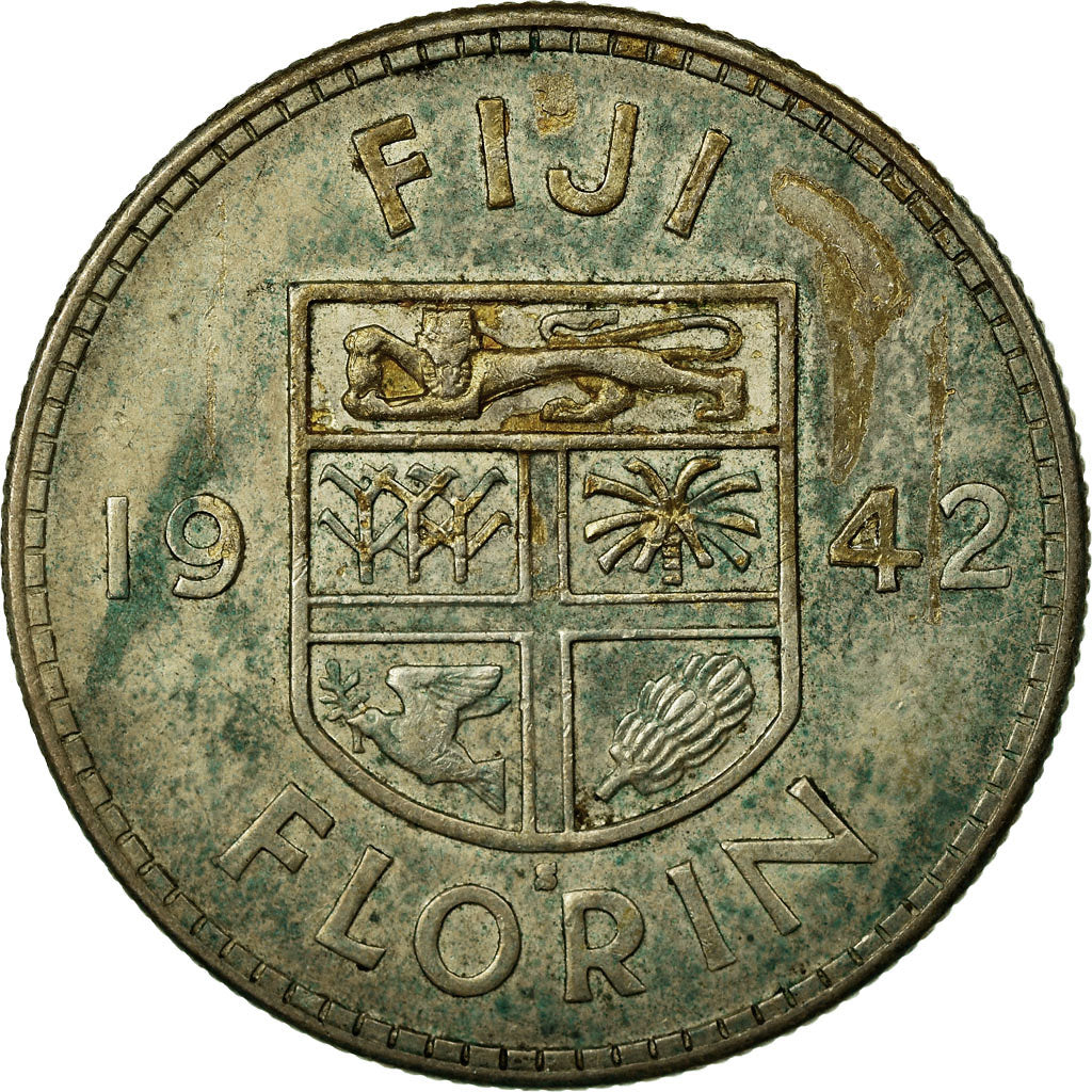 Monnaie, Fiji, George VI, Florin, 1942, TTB, Argent, KM:13a