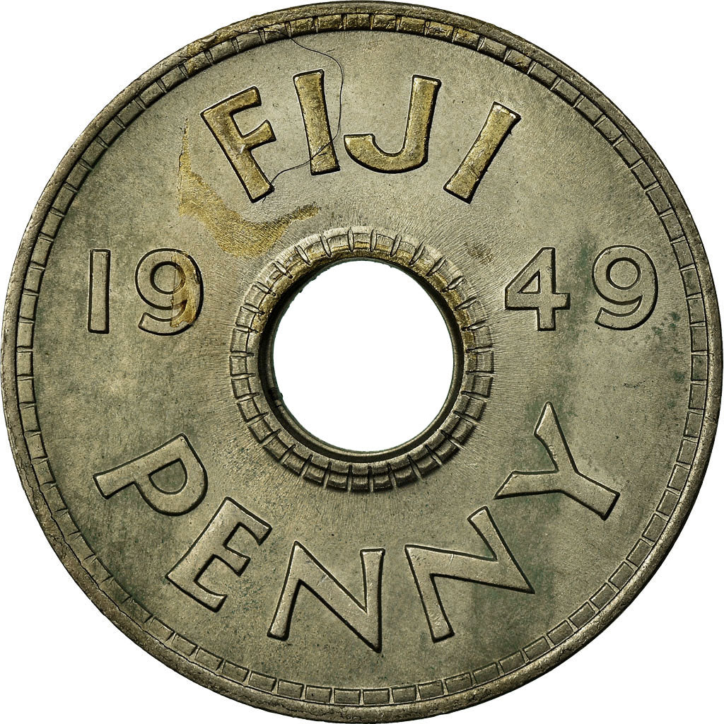 Coin, Fiji, George VI, Penny, 1949, EF(40-45), Copper-nickel, KM:17