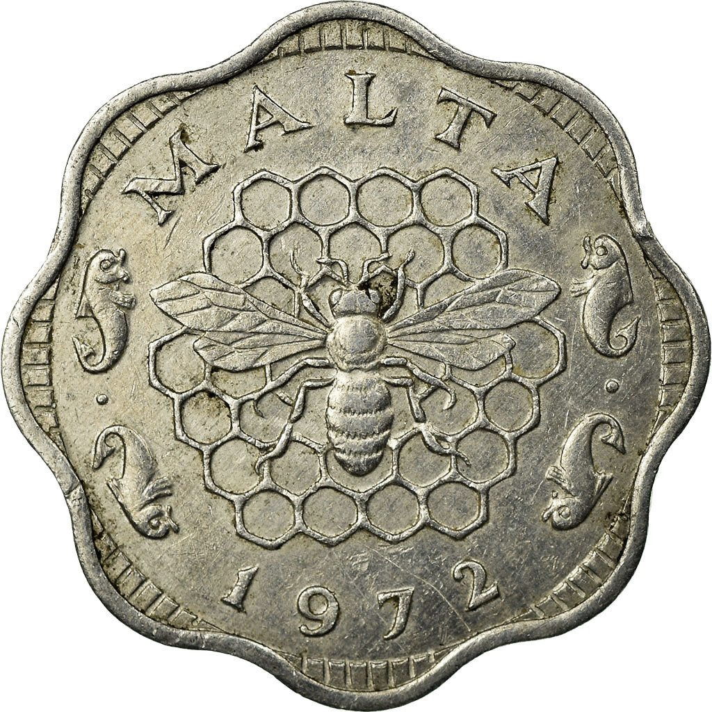 Coin, Malta, 3 Mils, 1972, British Royal Mint, EF(40-45), Aluminum, KM:6