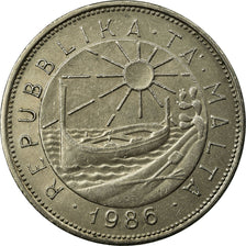Coin, Malta, 50 Cents, 1986, EF(40-45), Copper-nickel, KM:81