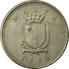 Coin, Malta, 10 Cents, 1995, EF(40-45), Copper-nickel, KM:96