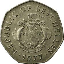 Coin, Seychelles, 5 Rupees, 1977, British Royal Mint, EF(40-45), Copper-nickel
