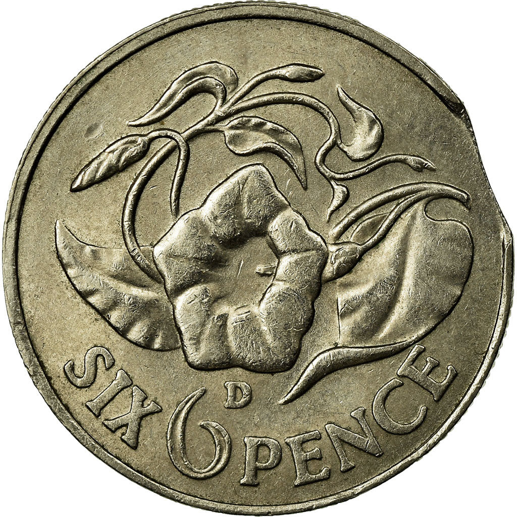 Coin, Zambia, 6 Pence, 1966, British Royal Mint, EF(40-45), Copper-Nickel-Zinc