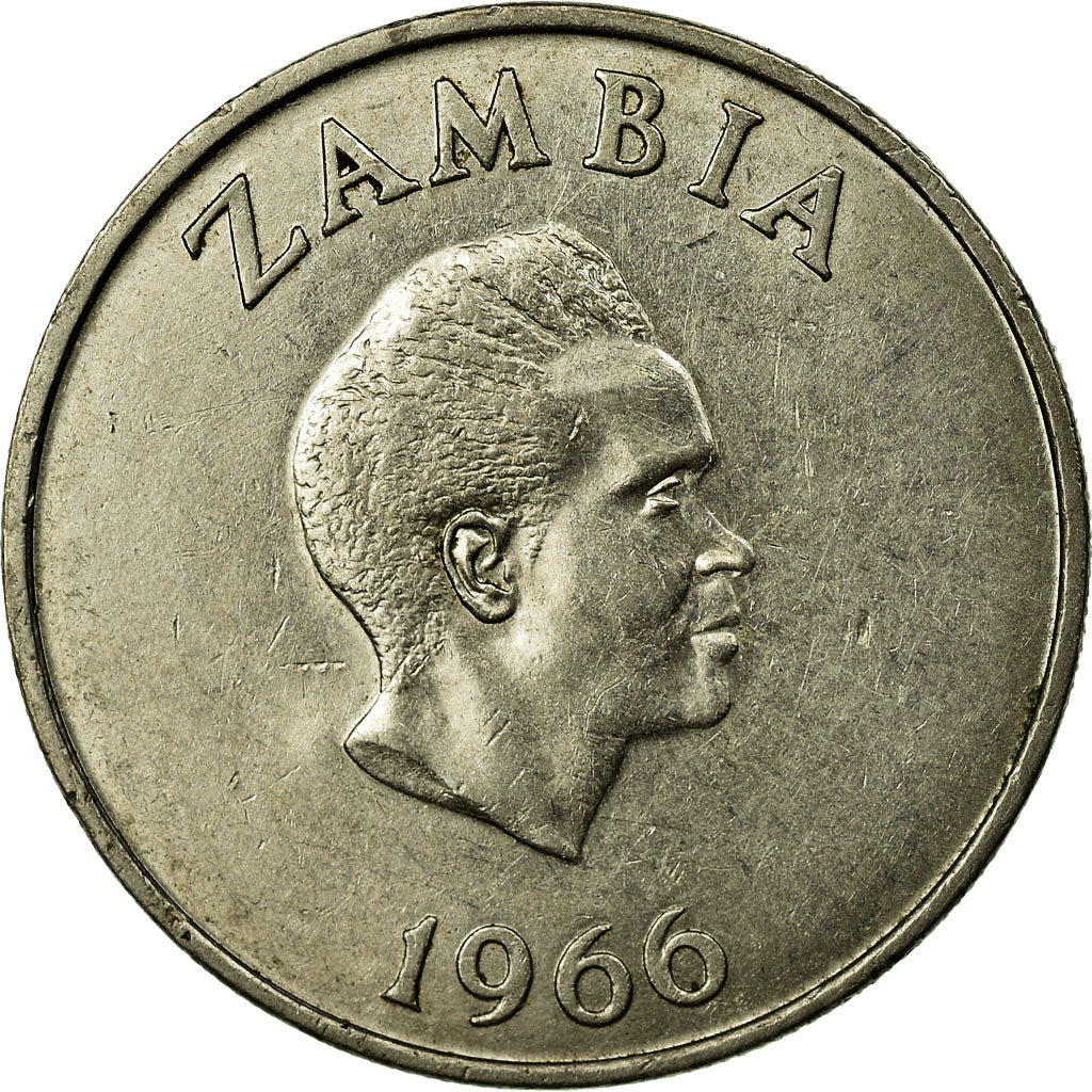 Moneta, Zambia, Shilling, 1966, British Royal Mint, BB, Rame-nichel, KM:7