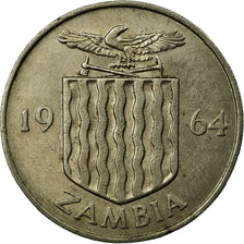 Coin, Zambia, 2 Shillings, 1964, British Royal Mint, EF(40-45), Copper-nickel