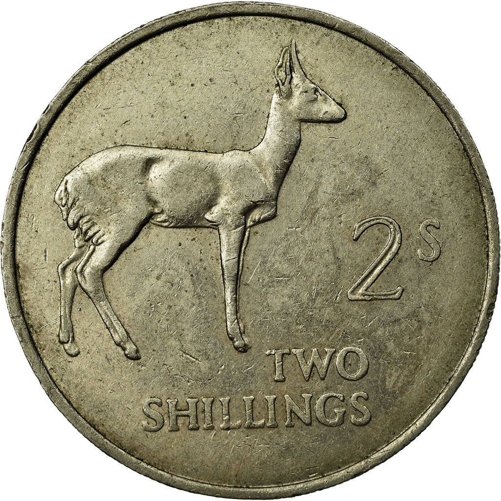 Coin, Zambia, 2 Shillings, 1964, British Royal Mint, EF(40-45), Copper-nickel