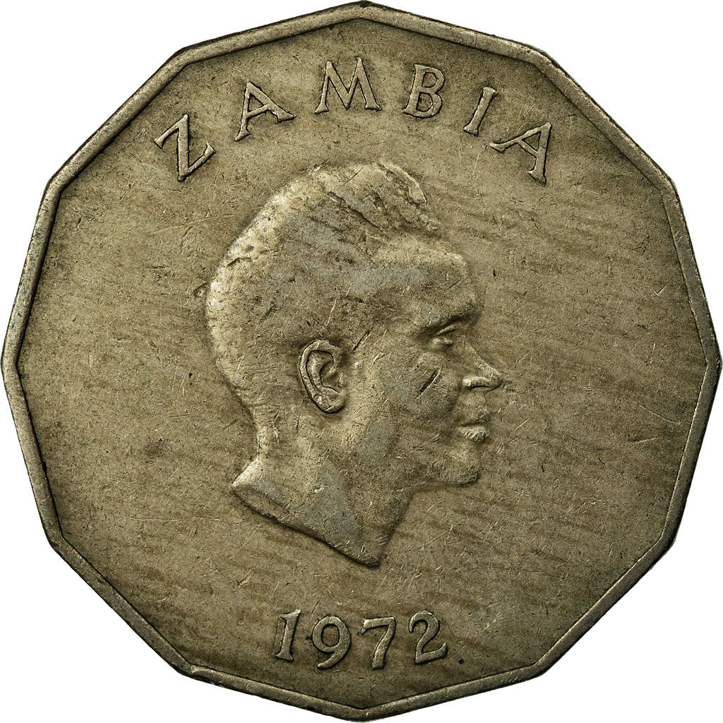 Coin, Zambia, 50 Ngwee, 1972, British Royal Mint, EF(40-45), Copper-nickel