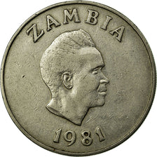 Coin, Zambia, 20 Ngwee, 1981, EF(40-45), Copper-nickel, KM:22