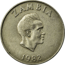 Coin, Zambia, 10 Ngwee, 1982, British Royal Mint, EF(40-45), Copper-Nickel-Zinc