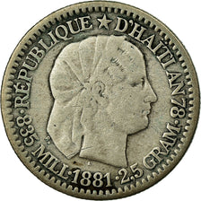 Coin, Haiti, 10 Centimes, 1881, VF(30-35), Silver, KM:44