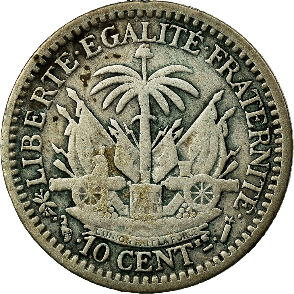 Coin, Haiti, 10 Centimes, 1881, VF(30-35), Silver, KM:44