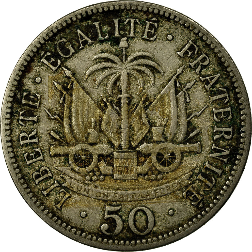 Coin, Haiti, 50 Centimes, 1908, VF(30-35), Copper-nickel, KM:56