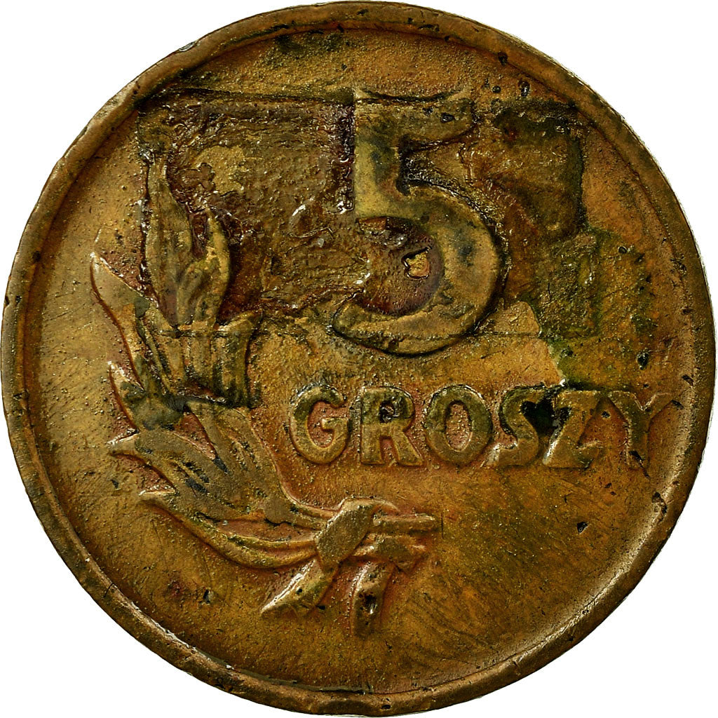Coin, Poland, 5 Groszy, 1949, Basel, VF(30-35), Bronze, KM:41