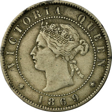 Munten, Jamaica, Victoria, 1/2 Penny, 1869, Heaton, FR+, Copper-nickel, KM:16