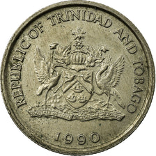 Coin, TRINIDAD & TOBAGO, 10 Cents, 1990, EF(40-45), Copper-nickel, KM:31