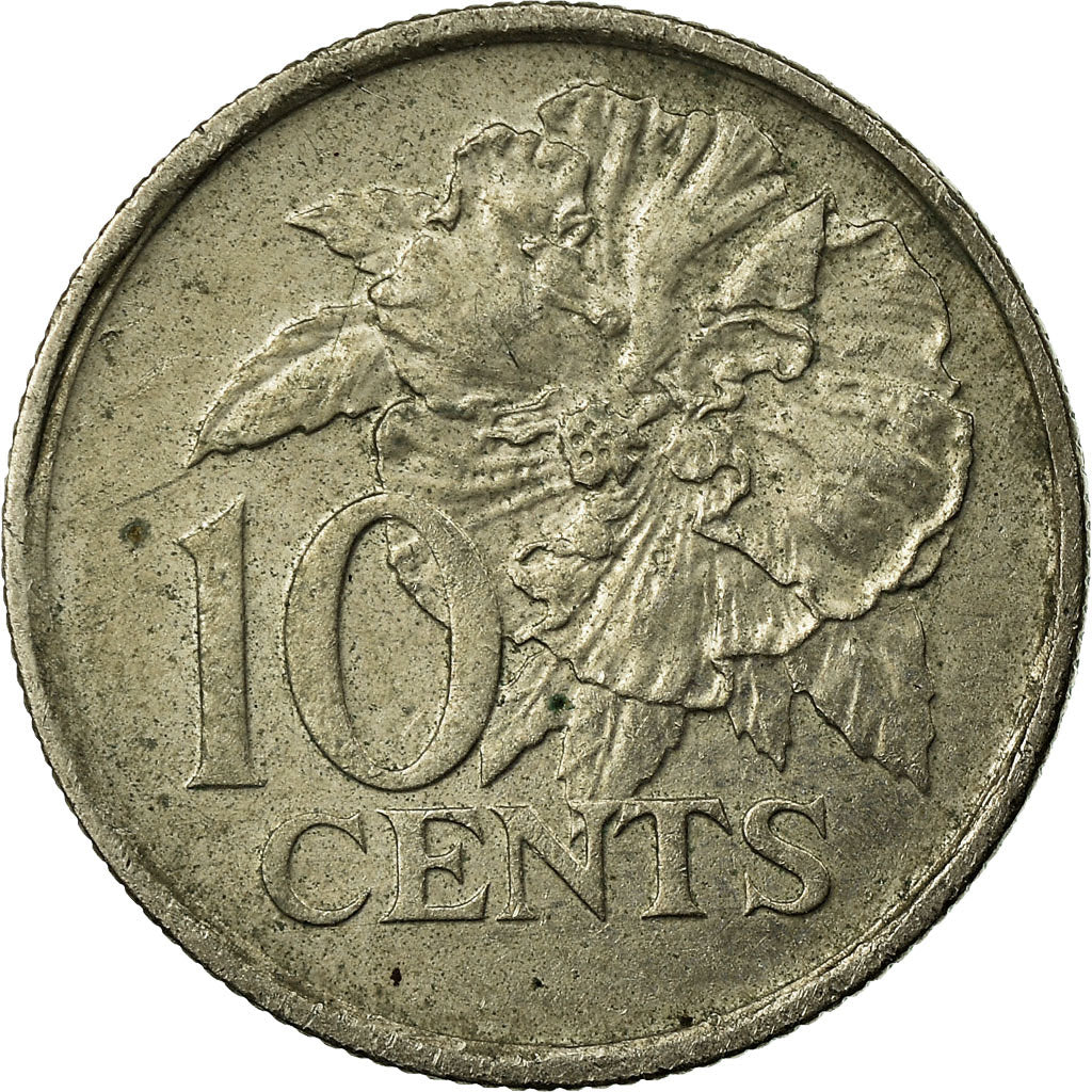 Coin, TRINIDAD & TOBAGO, 10 Cents, 1990, EF(40-45), Copper-nickel, KM:31