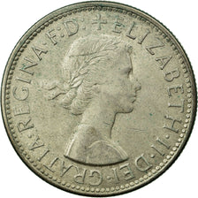Moneda, Australia, Elizabeth II, Florin, 1959, Melbourne, MBC, Plata, KM:60