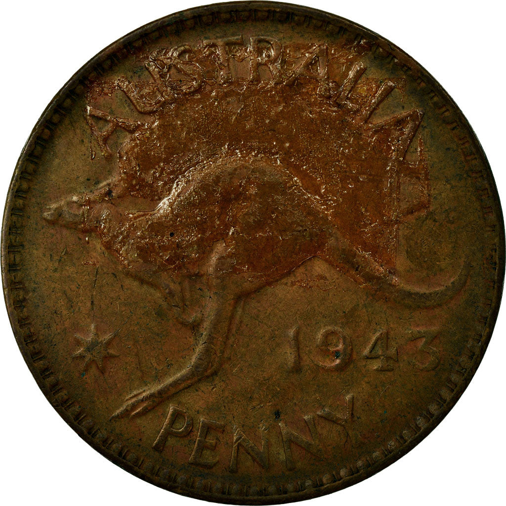 Moneta, Australia, George VI, Penny, 1943, MB+, Bronzo, KM:36