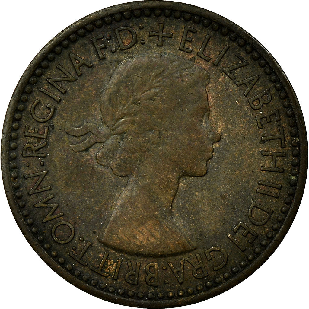 Coin, Great Britain, Elizabeth II, Farthing, 1953, EF(40-45), Bronze, KM:881