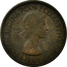 Coin, Great Britain, Elizabeth II, Farthing, 1953, EF(40-45), Bronze, KM:881