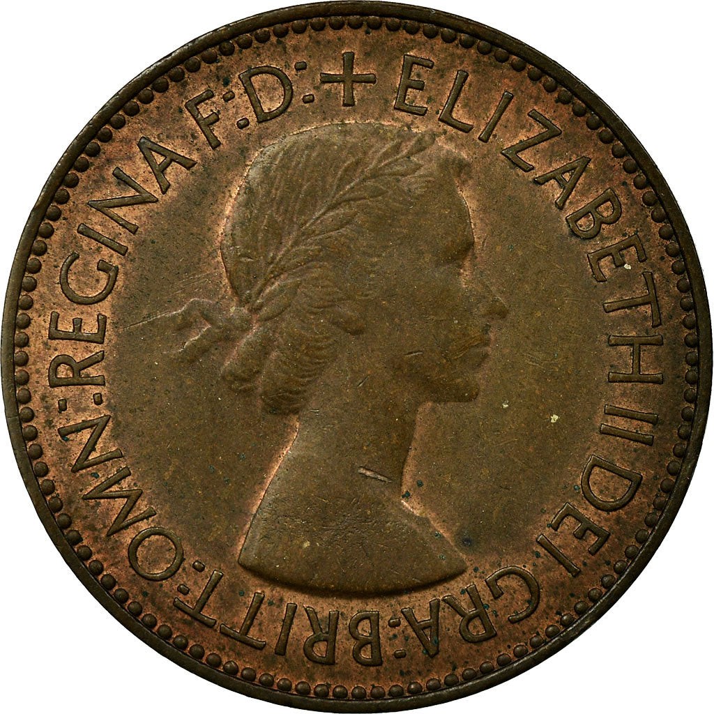 Coin, Great Britain, Elizabeth II, 1/2 Penny, 1953, EF(40-45), Bronze, KM:882